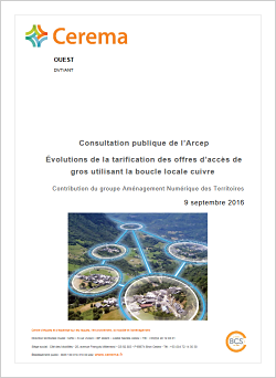 Consultation publique Arcep - Evolutions de la tarification des offres d'accès de gros utilisant la boucle locale cuivre