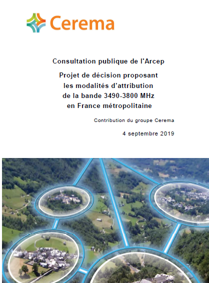 Consultation publique de l'Arcep pour la 5G : contribution du Cerema