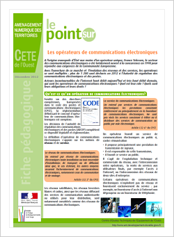Fiche le point sur .... les opérateurs de communications électroniques