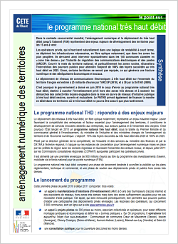 Fiche le point sur ... le programme national très haut débit