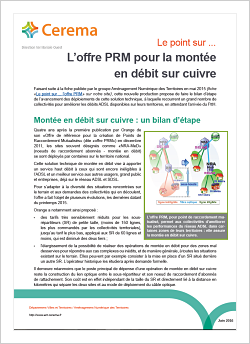 Fiche le point sur .... l'offre PRM pour la montée en débit sur cuivre