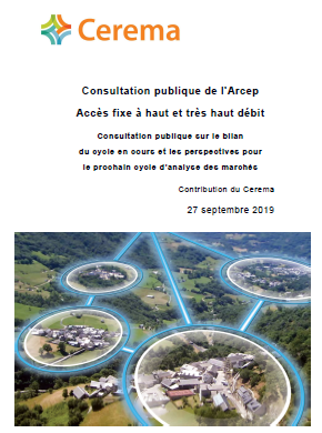 Consultation publique de l'Arcep. Accès fixe à haut et très haut débit