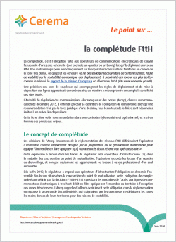 Fiche le point sur ... la complétude FttH